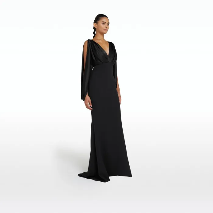 Safiyaa Amina Black Long Dress Women Dresses