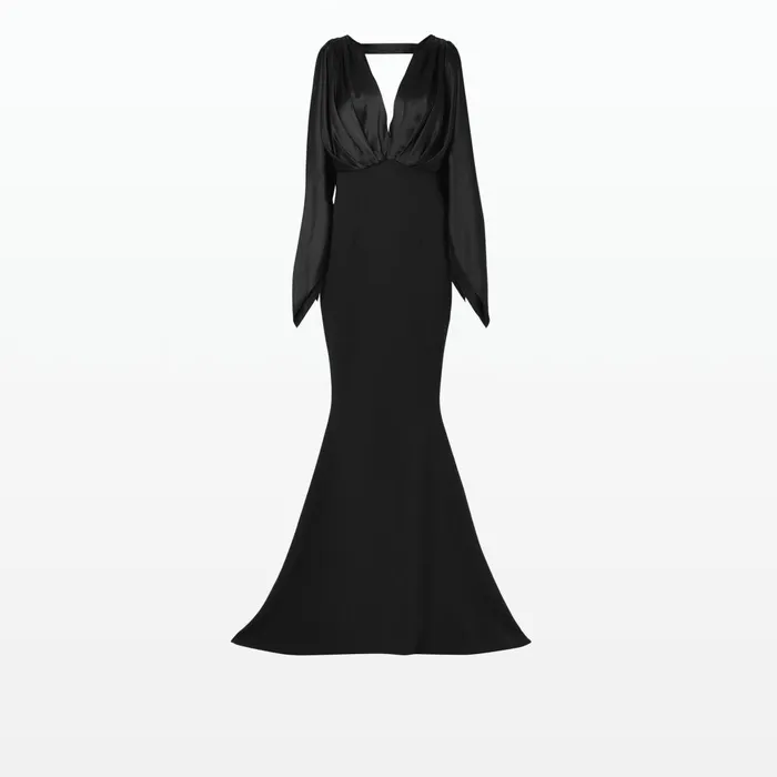 Safiyaa Amina Black Long Dress Women Dresses
