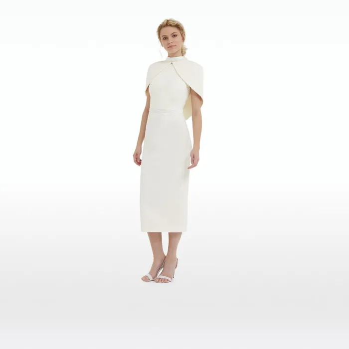 Safiyaa Arella Ivory Midi Dress Women Dresses