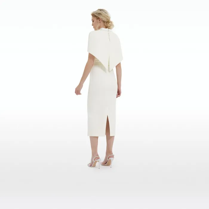 Safiyaa Arella Ivory Midi Dress Women Dresses