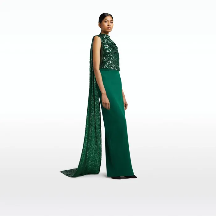 Safiyaa Caral Botanic Long Dress Women Dresses