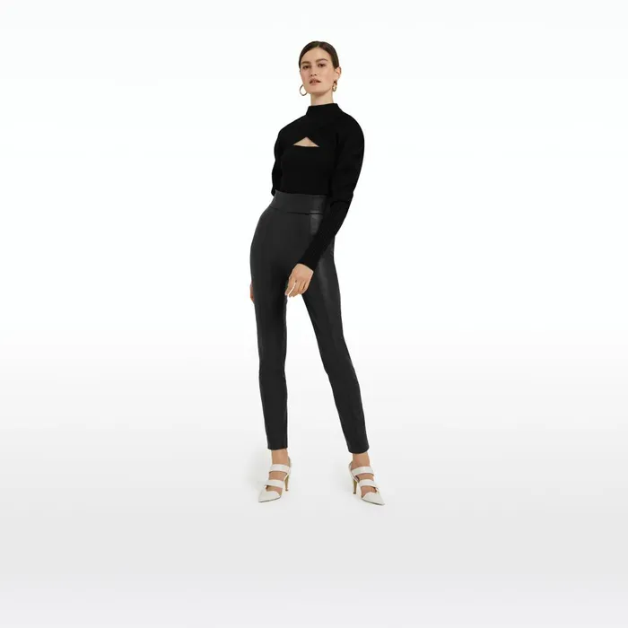 Safiyaa Carine Black Knit Women Tops