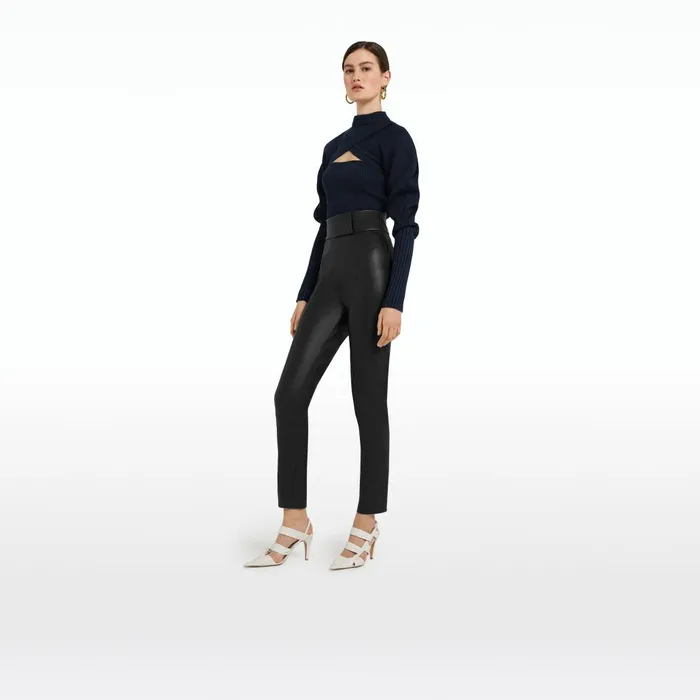 Safiyaa Carine Black Knit Women Tops