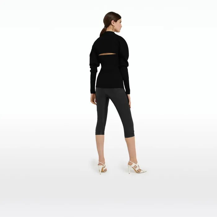 Safiyaa Carine Black Knit Women Tops