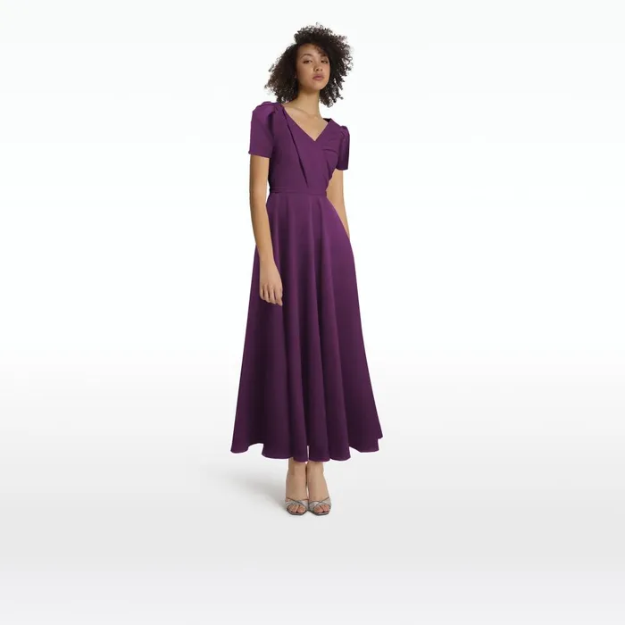 Safiyaa Cecilia Elderberry Midi Dress Women Dresses