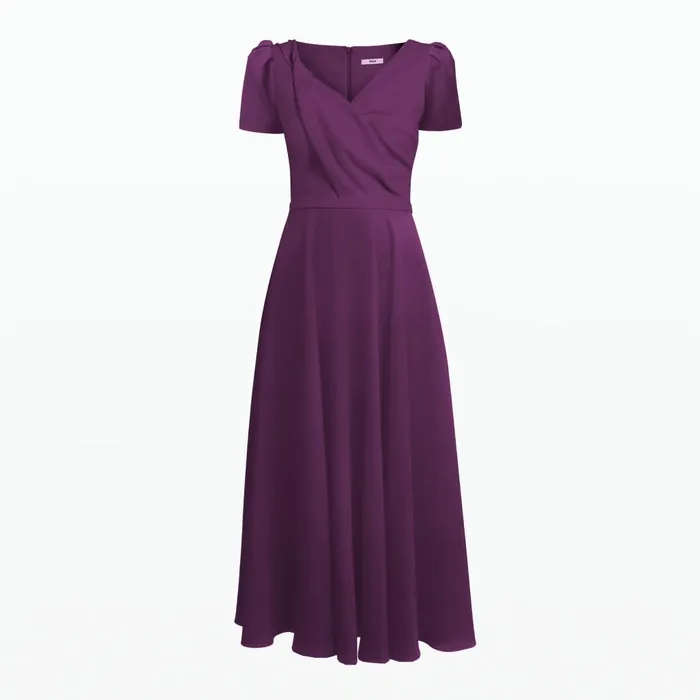 Safiyaa Cecilia Elderberry Midi Dress Women Dresses