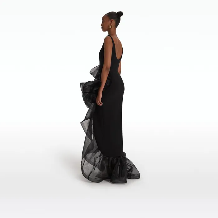 Safiyaa Derry Black Long Dress Women Dresses