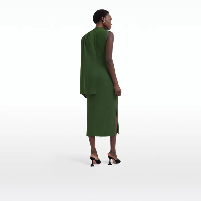 Safiyaa Dilly Moss Green Midi Dress Women Dresses
