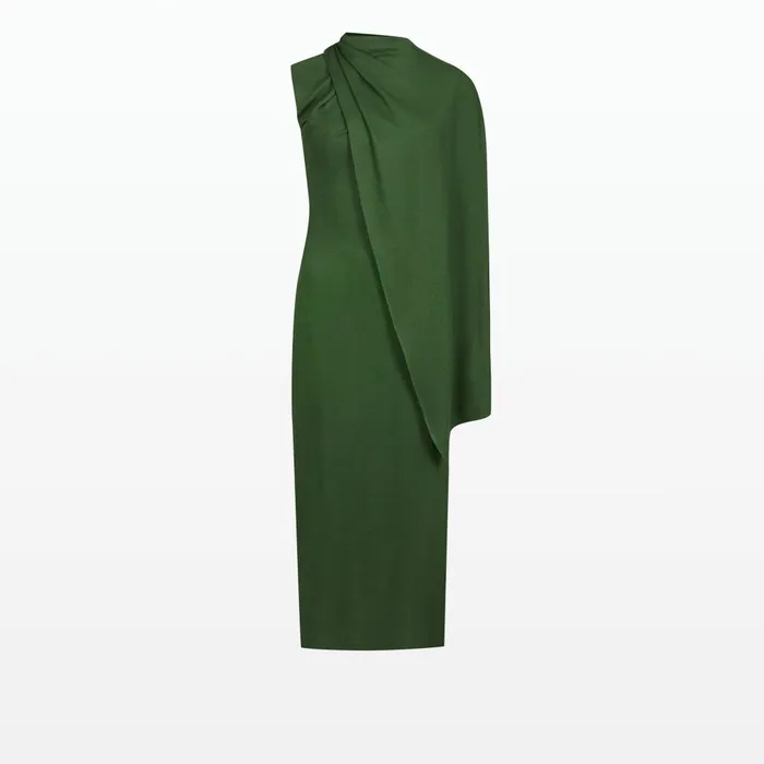 Safiyaa Dilly Moss Green Midi Dress Women Dresses