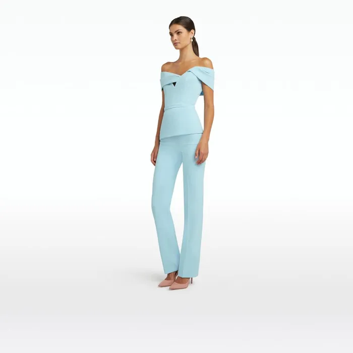 Safiyaa Everleigh Baby Blue Top Women Tops