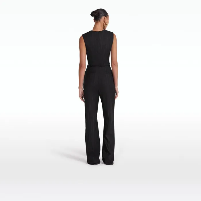 Safiyaa Ferna Black Pinstripe Trousers Women Trousers
