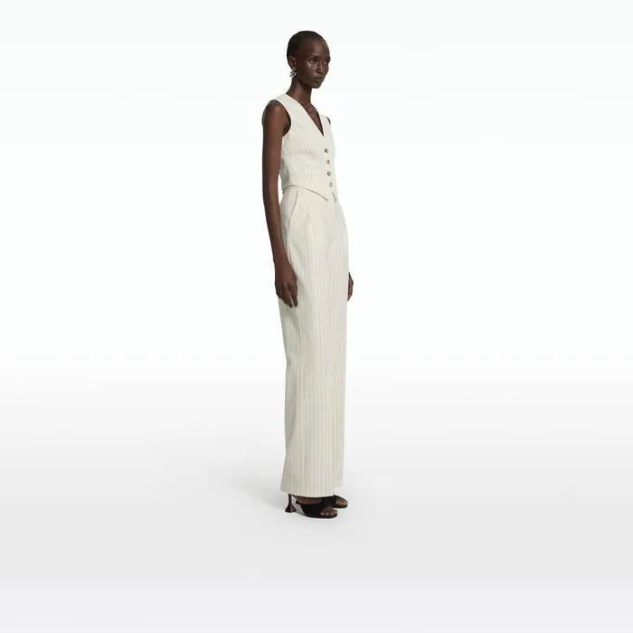 Safiyaa Ferna Ivory Pinstripe Trousers Women Trousers