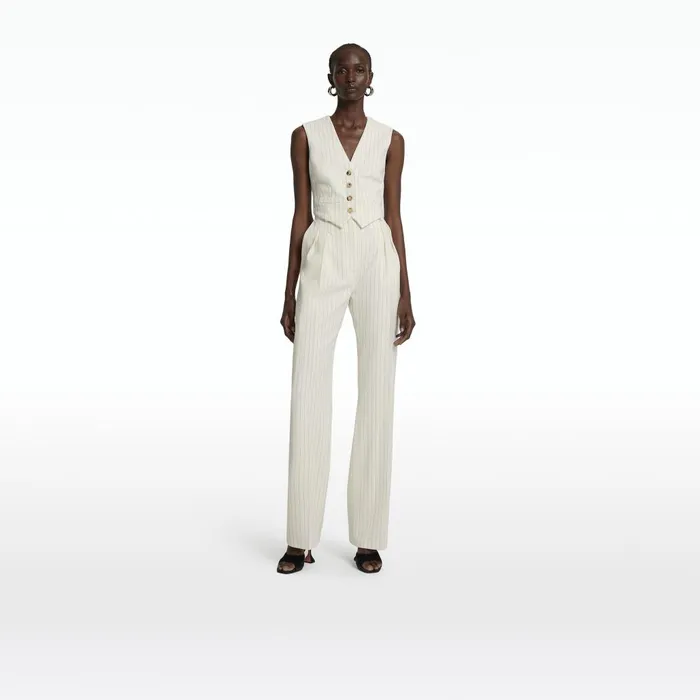 Safiyaa Ferna Ivory Pinstripe Trousers Women Trousers
