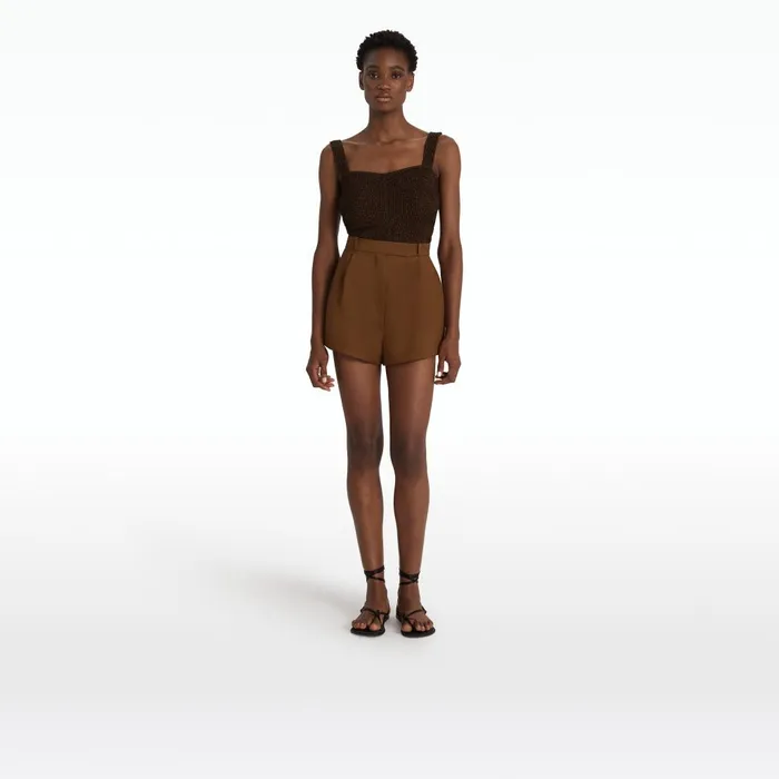 Safiyaa Geena Deep Brown Knit Top Women Knitwear