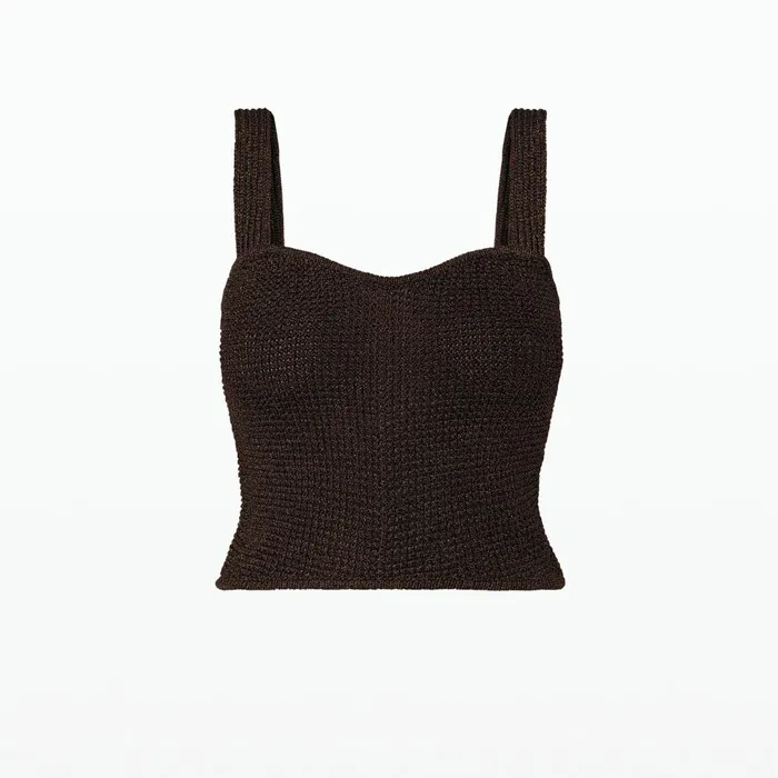 Safiyaa Geena Deep Brown Knit Top Women Knitwear