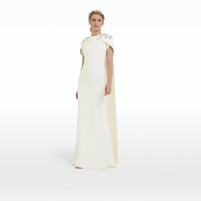 Safiyaa Ginkgo Flower Bud Embroidered Ivory Dress Women Dresses