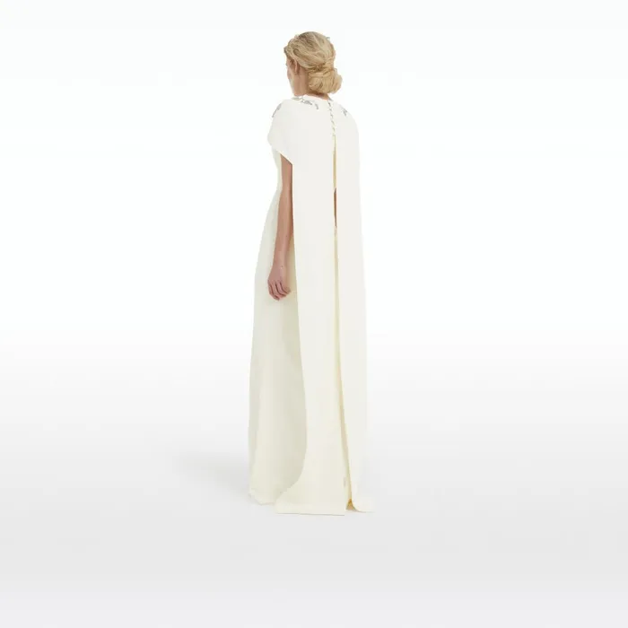 Safiyaa Ginkgo Flower Bud Embroidered Ivory Dress Women Dresses
