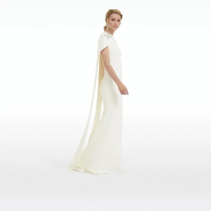 Safiyaa Ginkgo Flower Bud Embroidered Ivory Dress Women Dresses