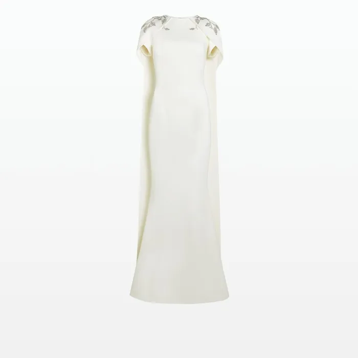 Safiyaa Ginkgo Flower Bud Embroidered Ivory Dress Women Dresses