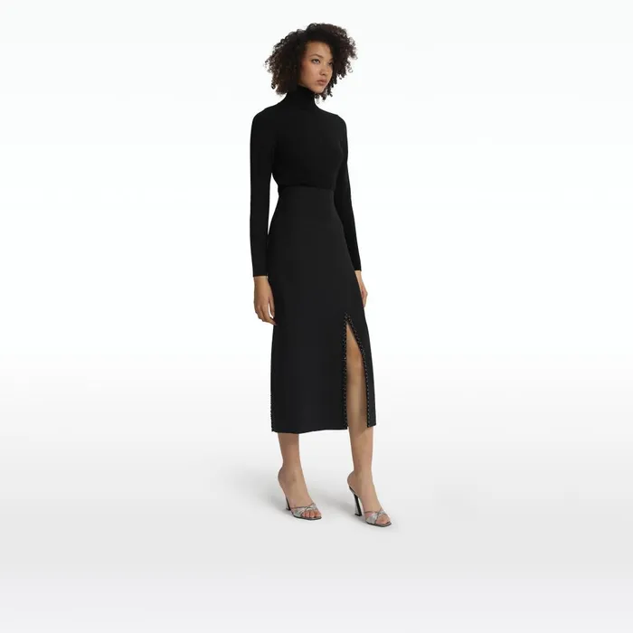 Safiyaa Giulia Black Knit Top Women Knitwear