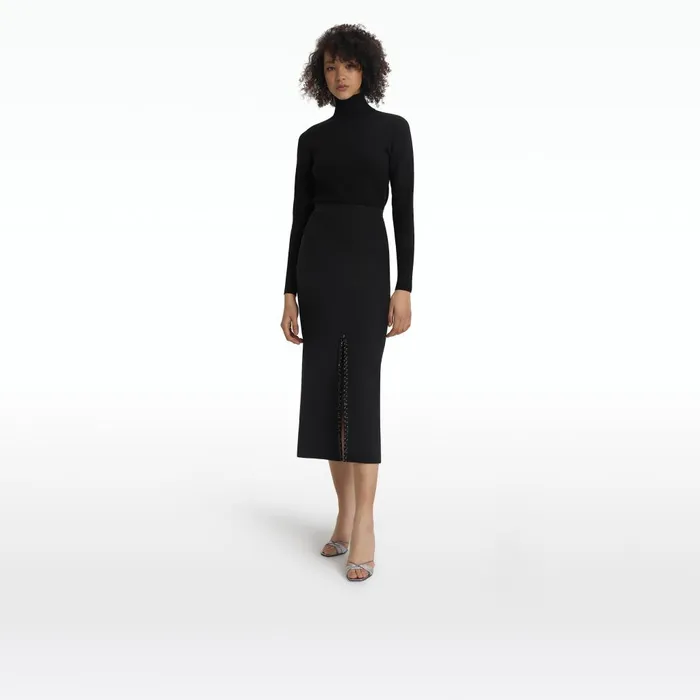 Safiyaa Giulia Black Knit Top Women Knitwear