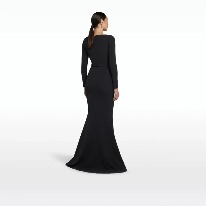 Safiyaa Heidi Black Embroidered Long Dress Women Dresses