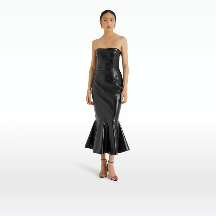 Safiyaa Hensley Black Midi Dress Women Dresses