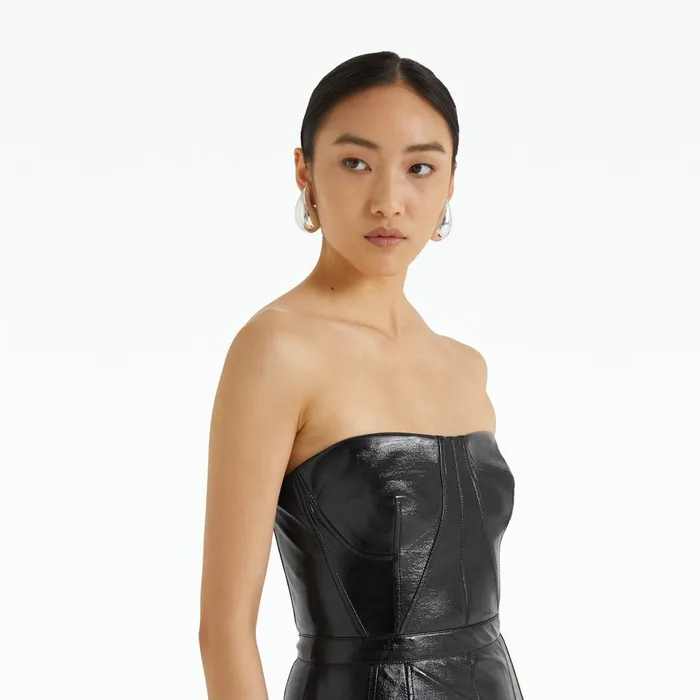 Safiyaa Hensley Black Midi Dress Women Dresses