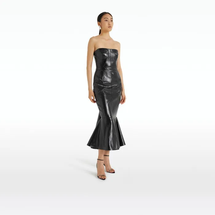 Safiyaa Hensley Black Midi Dress Women Dresses