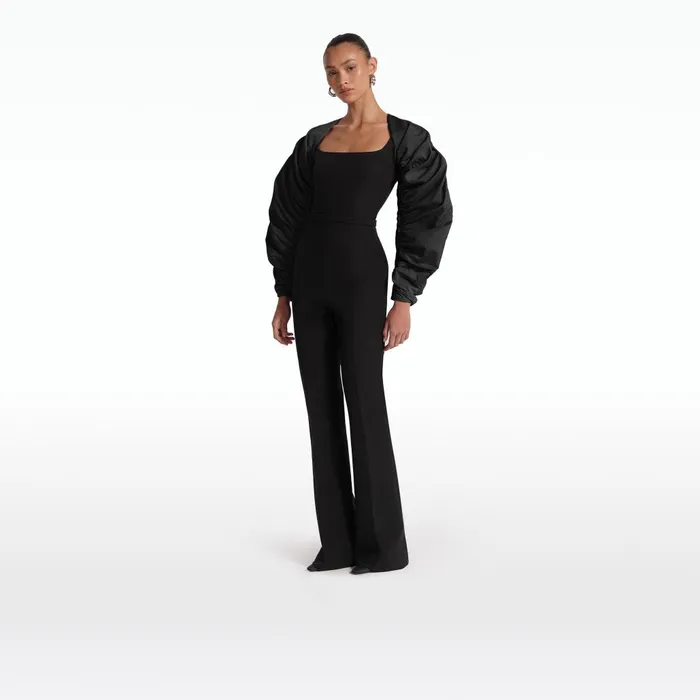 Safiyaa Honi Black Harness and Bele Black Jumpsuit Women Jumpsuits