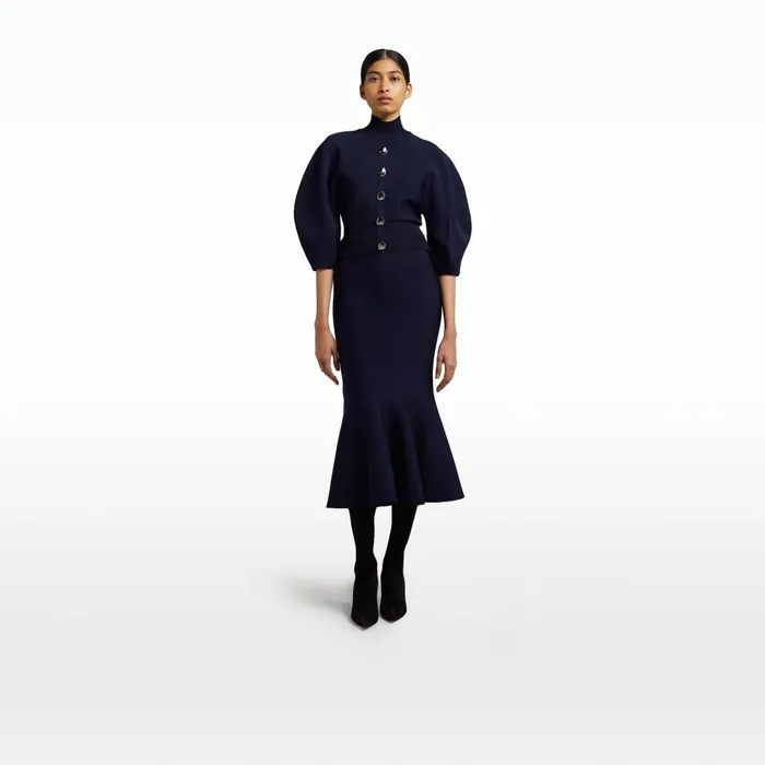 Safiyaa Kimberley Navy Knit Skirt Women Knitwear