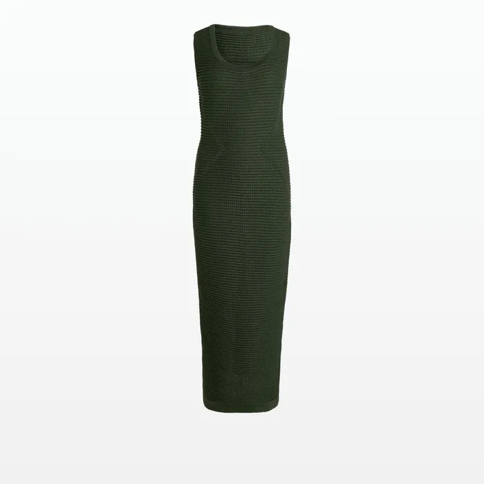Safiyaa Klaudette Olive Crochet Midi Dress Women Dresses