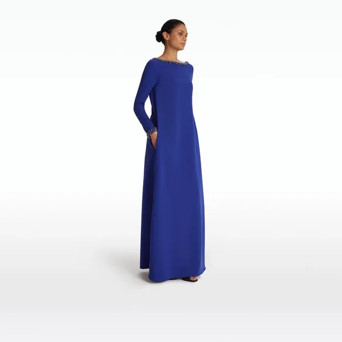Safiyaa Naimal Skiathos Blue Long Dress Women Dresses