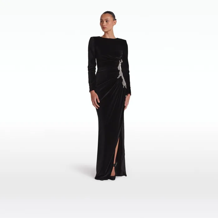 Safiyaa Nonna Black Long Dress Women Dresses