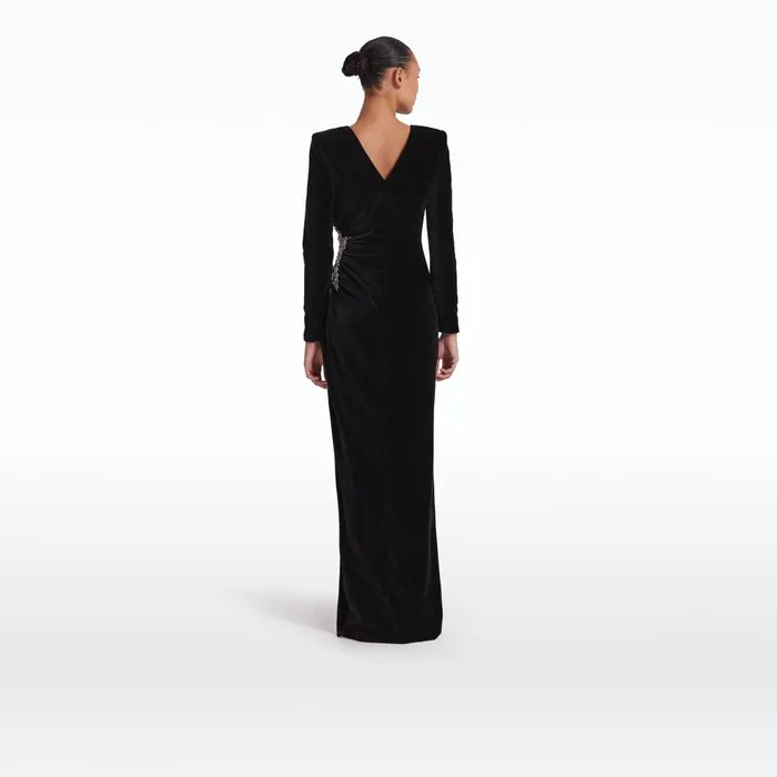 Safiyaa Nonna Black Long Dress Women Dresses