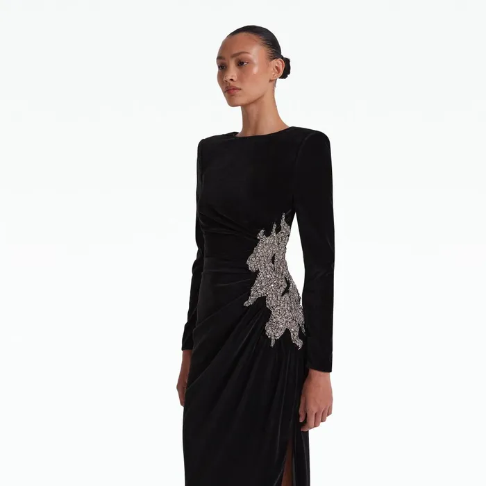 Safiyaa Nonna Black Long Dress Women Dresses
