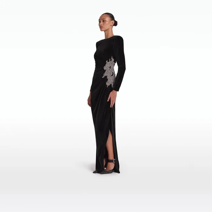 Safiyaa Nonna Black Long Dress Women Dresses