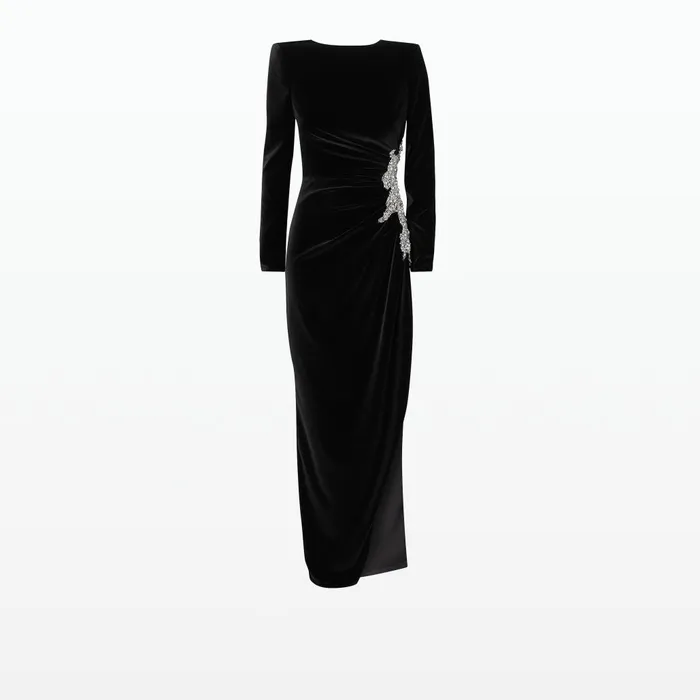 Safiyaa Nonna Black Long Dress Women Dresses