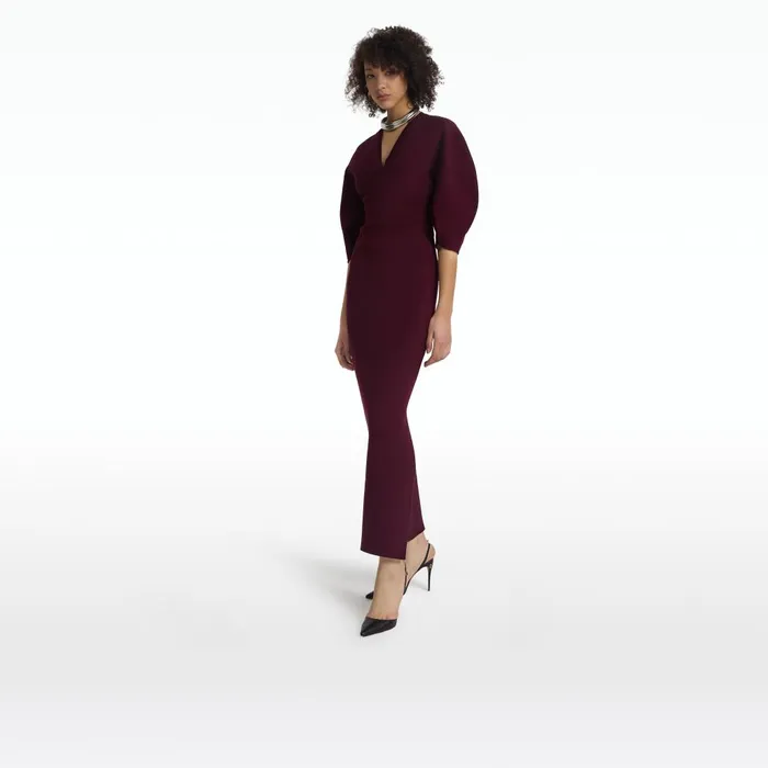 Safiyaa Nyla Currant Knit Midi Dress Women Knitwear