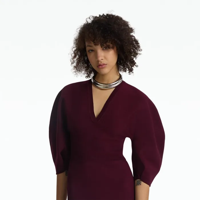Safiyaa Nyla Currant Knit Midi Dress Women Knitwear