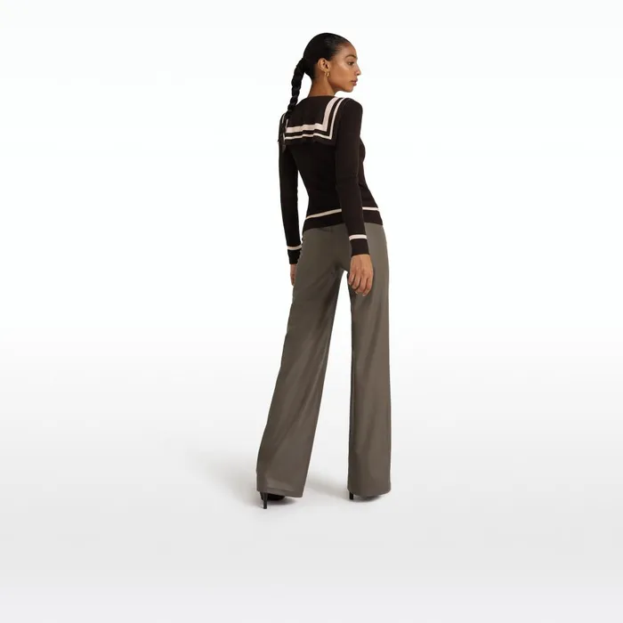 Safiyaa Odette Dark Mocha and Powder Knit Women Tops