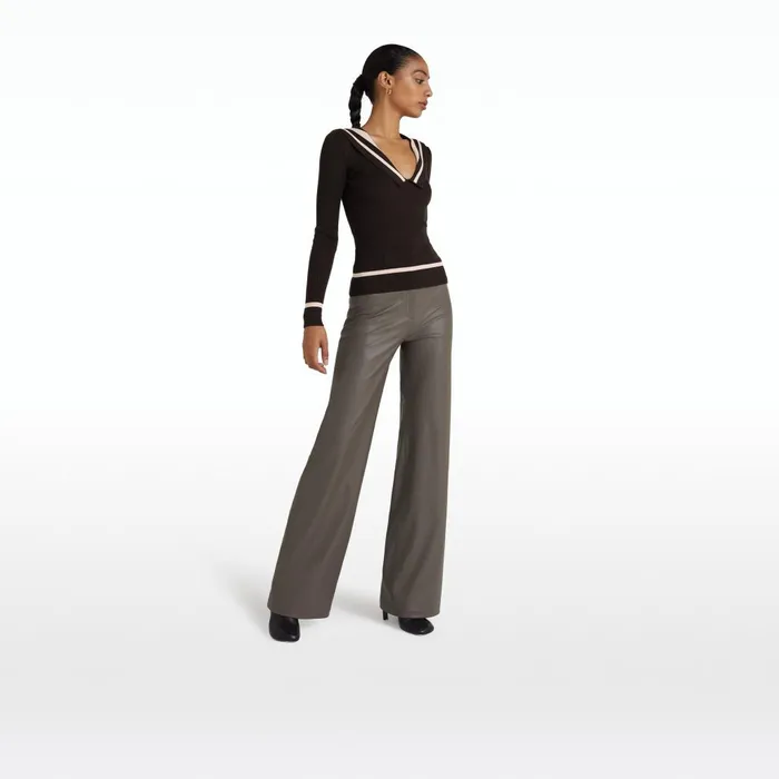 Safiyaa Odette Dark Mocha and Powder Knit Women Tops