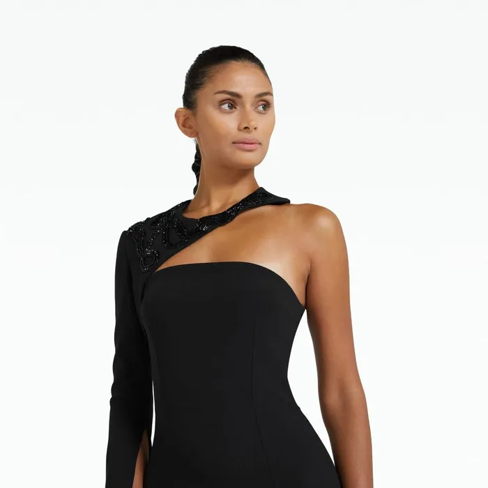 Safiyaa Raha Black Long Dress Women Dresses