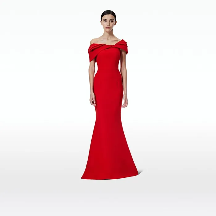 Safiyaa Rossa Dazzling Red Long Dress Women Dresses