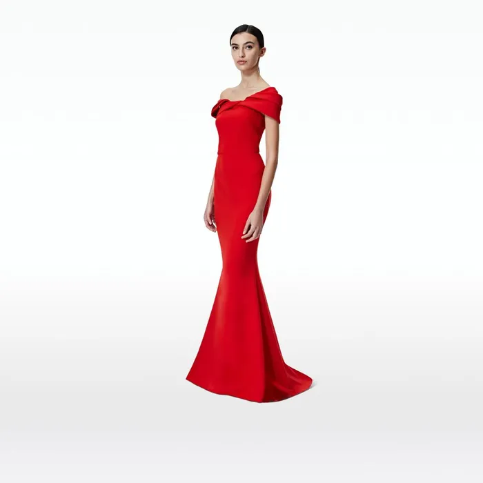 Safiyaa Rossa Dazzling Red Long Dress Women Dresses