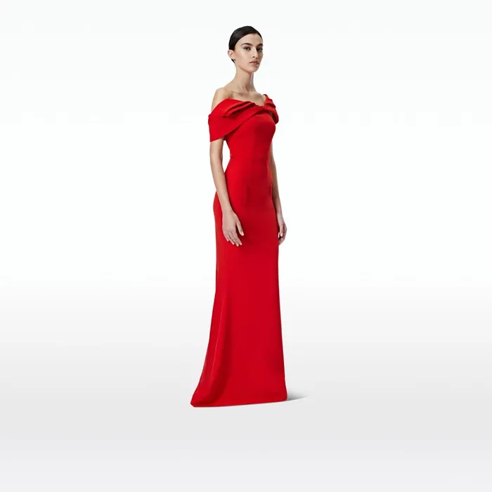 Safiyaa Rossa Dazzling Red Long Dress Women Dresses