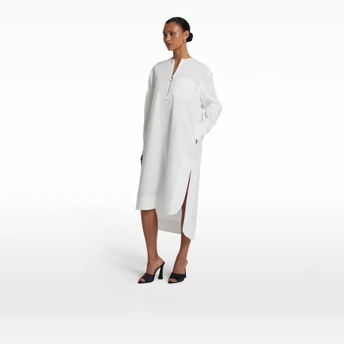 Safiyaa Sebiha Ivory Midi Dress Women Dresses