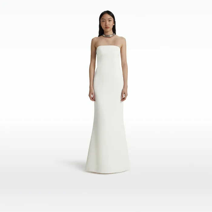 Safiyaa Soshin Ivory Strapless Dress Women Dresses