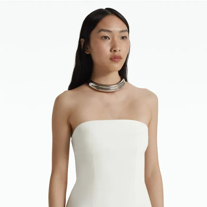 Safiyaa Soshin Ivory Strapless Dress Women Dresses