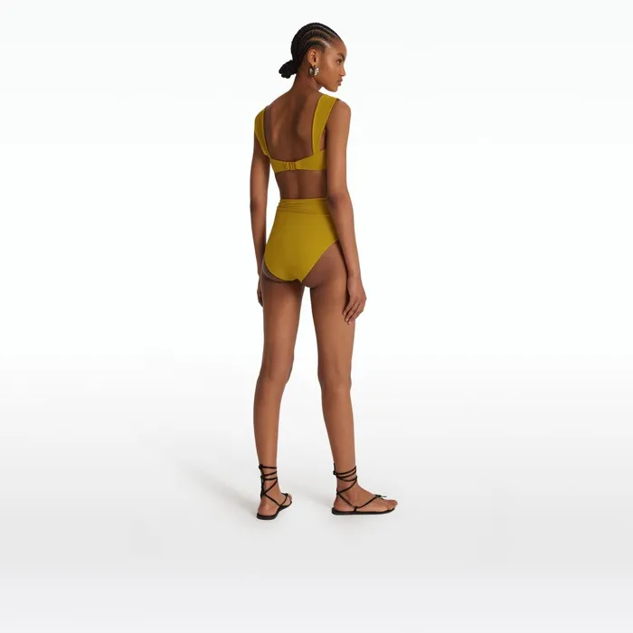 Safiyaa Tabi Chartreuse Bikini Bottom Women Swimwear